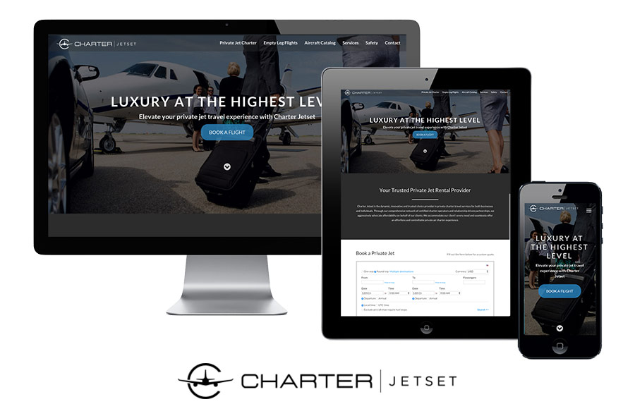 Charter Jetset website design and development