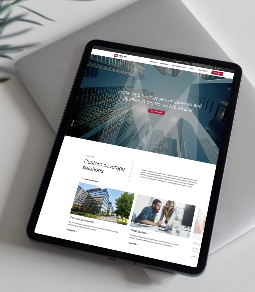 Insurance website design