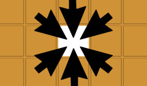 Abstract geometric UI graphic with cursor star pattern