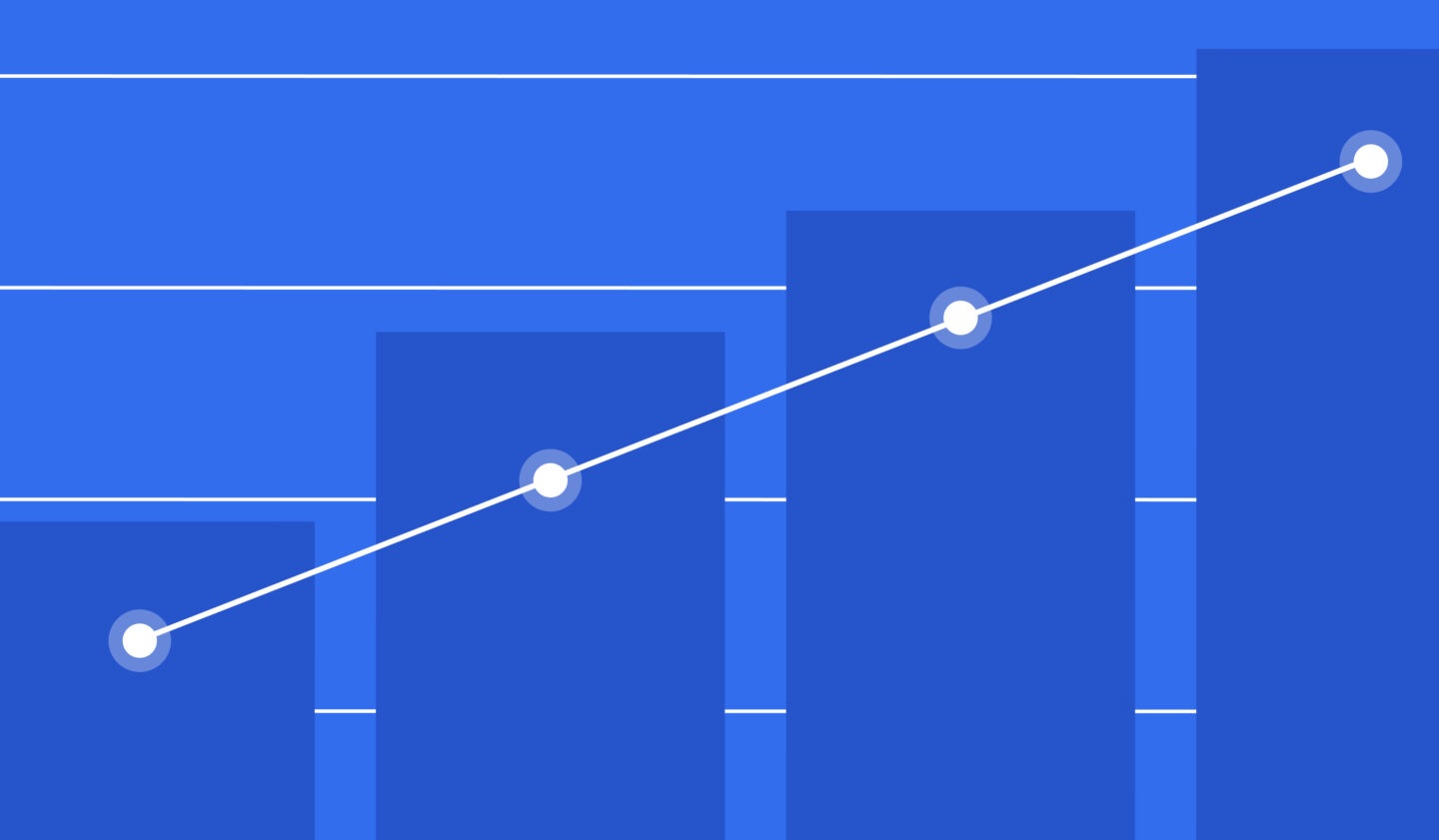 Data analytics dashboard with line graph growth