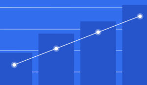 Data analytics dashboard with line graph growth