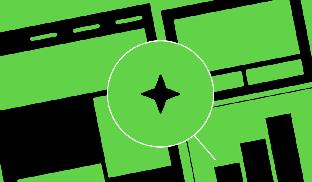 Abstract green UI interface with star icon