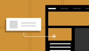 Website layout wireframe with content modules