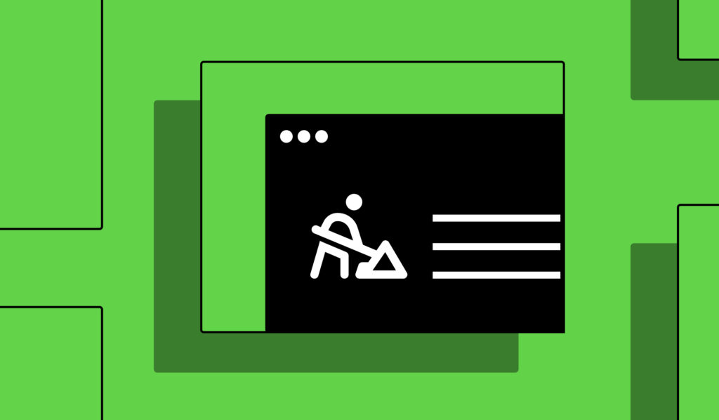 Website UI card with feature preview layout