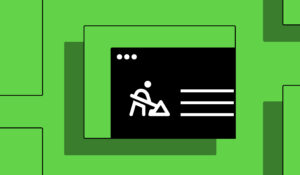 Website UI card with feature preview layout