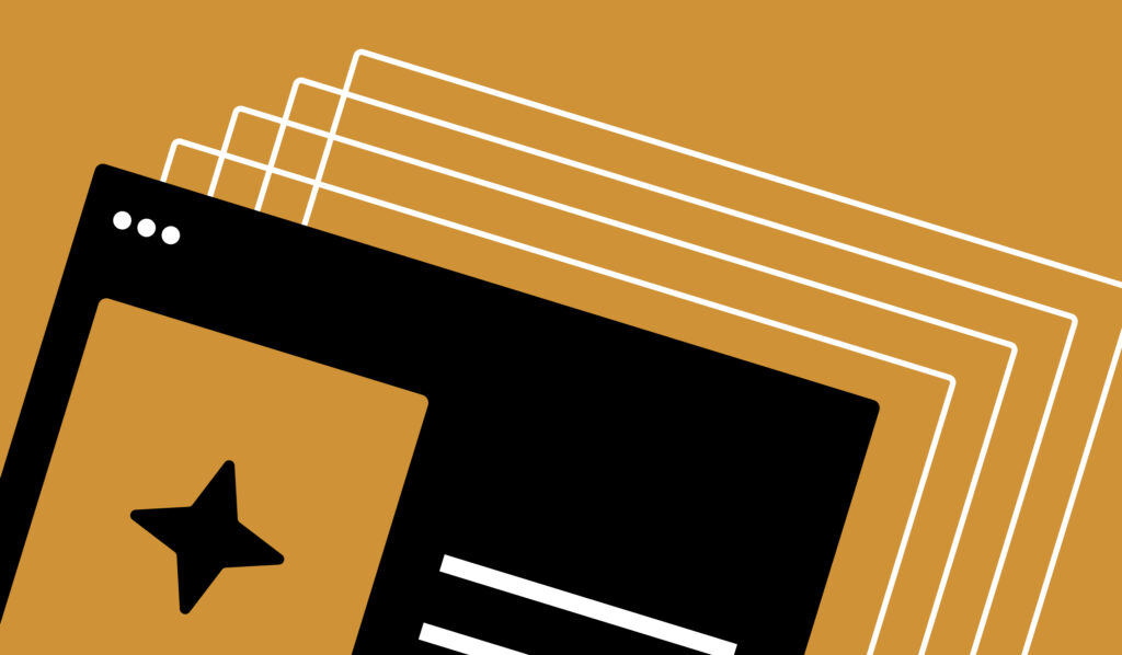 Product interface design with layered cards