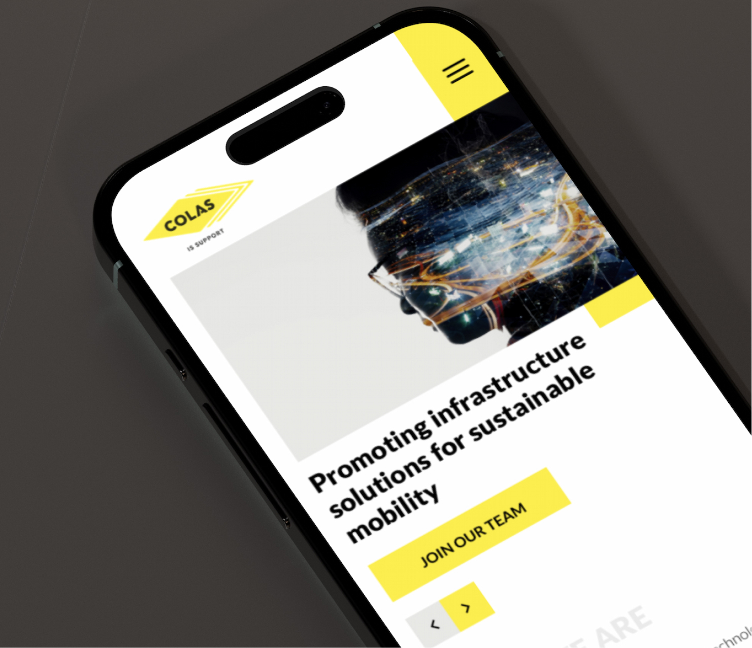 Mobile app interface displayed on smartphone
