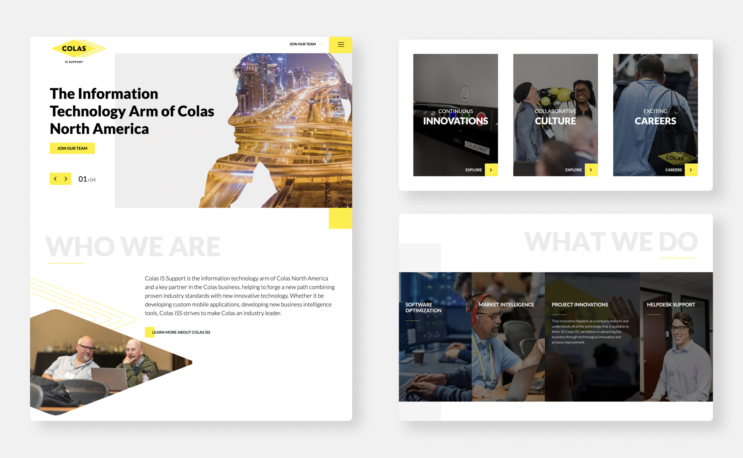 Website homepage with content modules and imagery