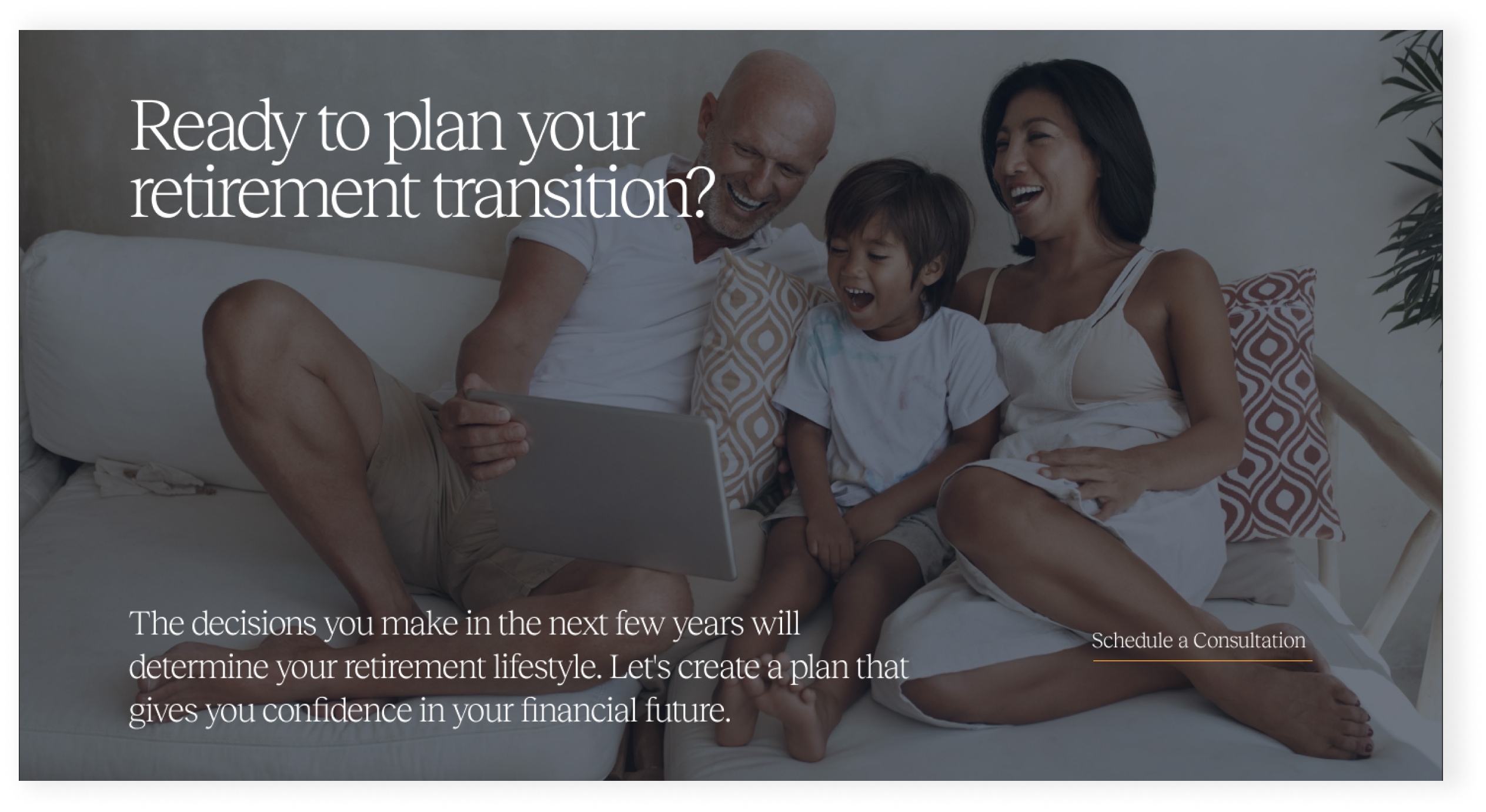 Website homepage with family lifestyle imagery and content