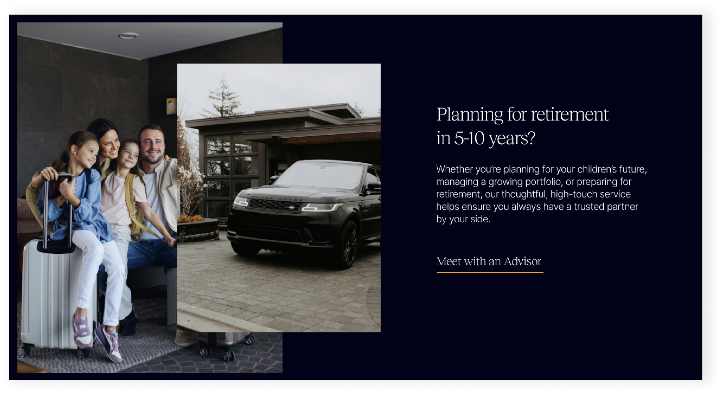 Website homepage with automotive or service content