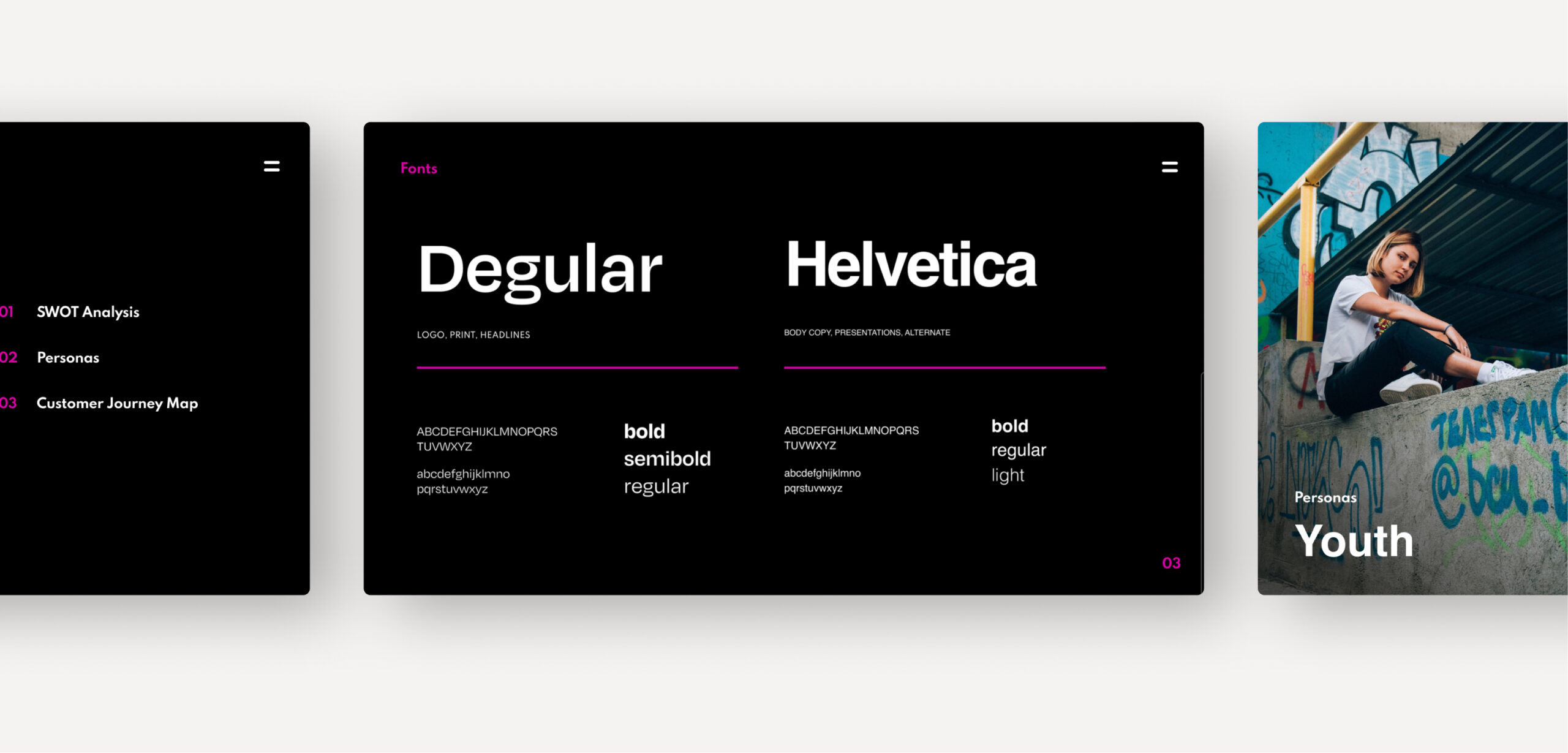 Website typography and design system with font samples