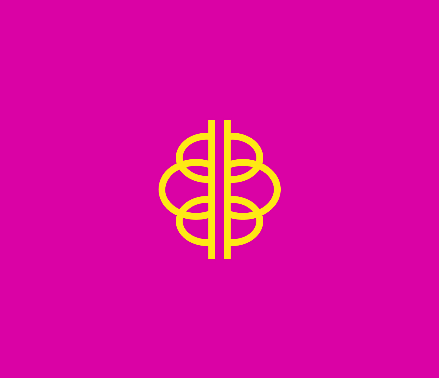 Abstract brand icon on pink background