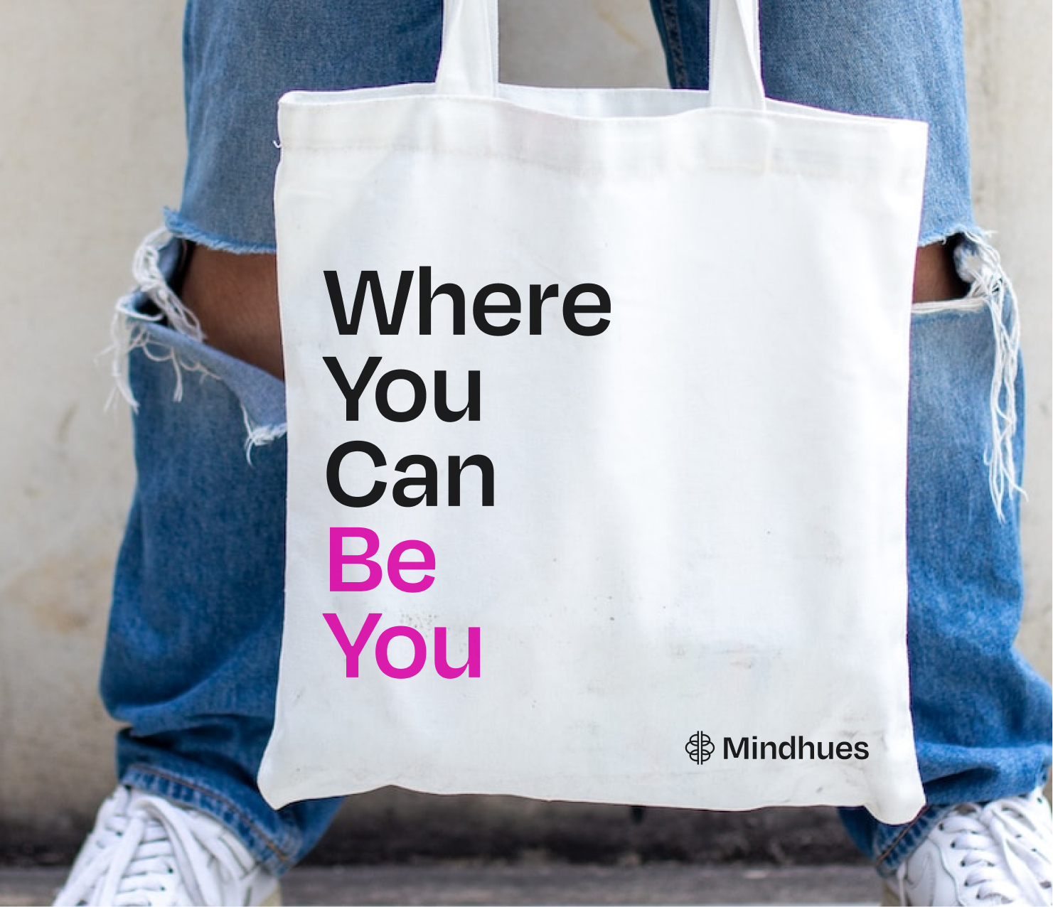 Tote bag with “Where You Can Be You” branding