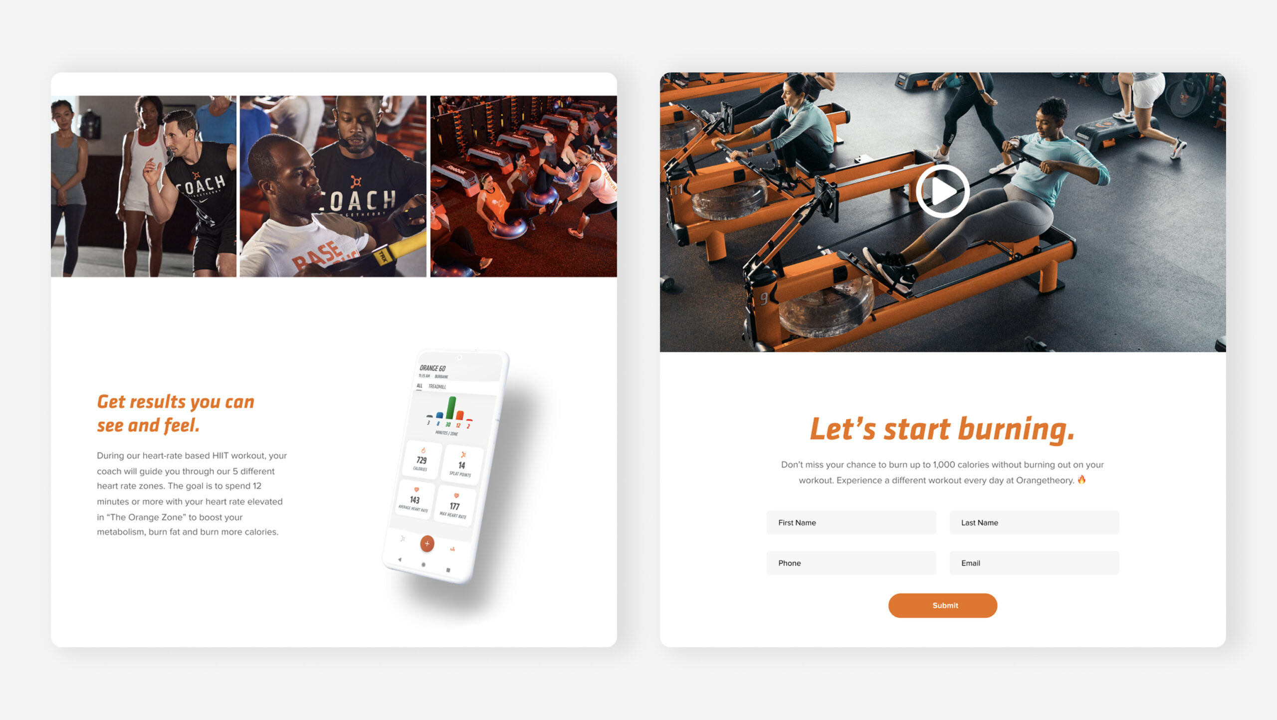 Website layout with content sections and image grid