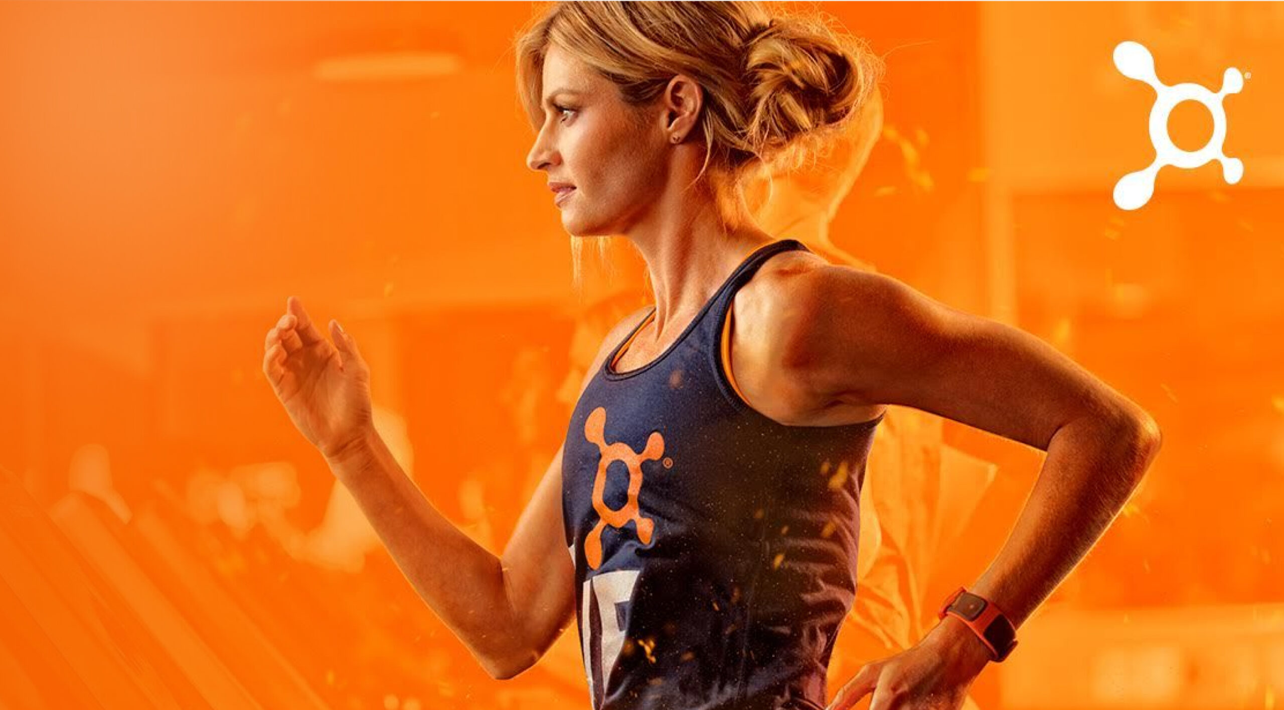 Fitness website hero section with athlete imagery