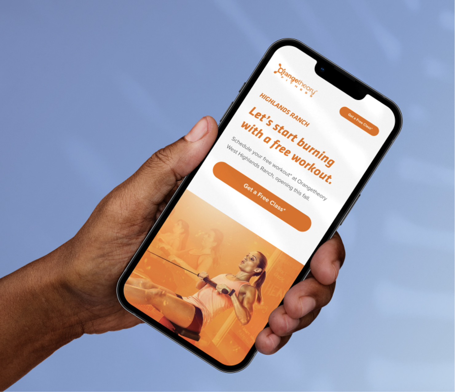 Smartphone displaying mobile app interface in hand