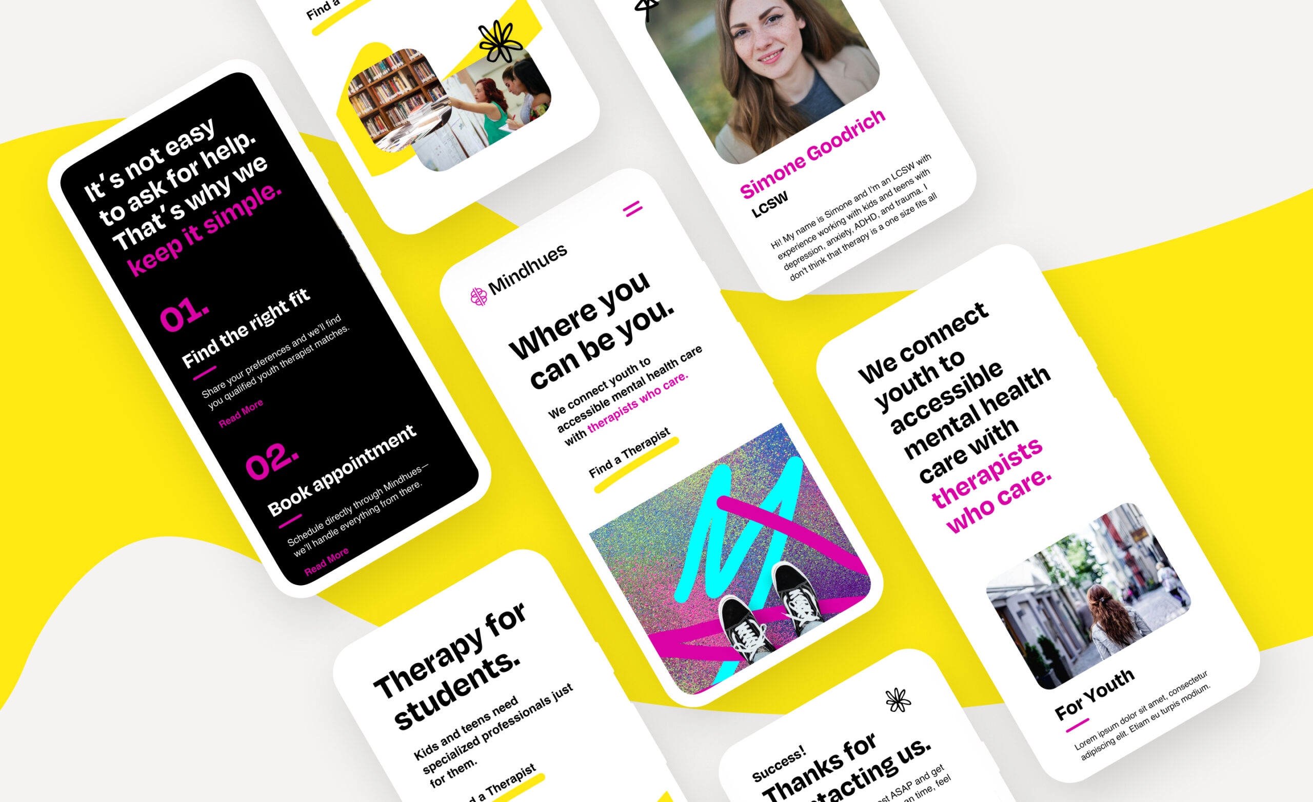 Website design layout with multiple page previews