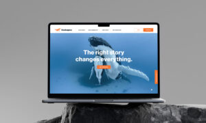 Laptop displaying sea website homepage