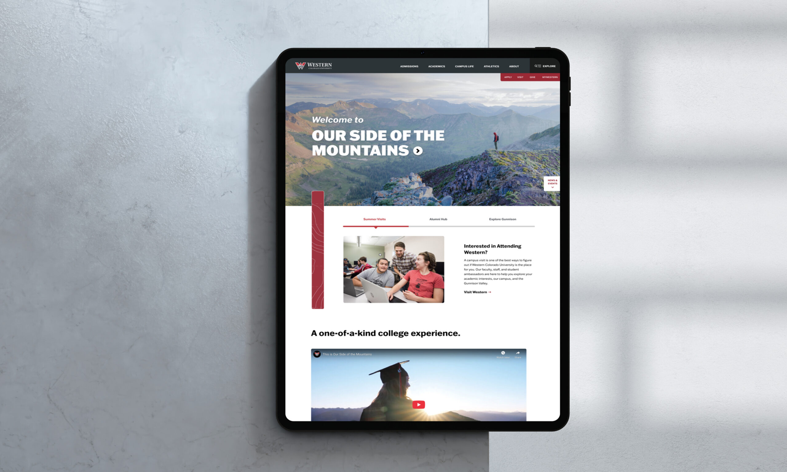 Smartphone displaying mobile website interface