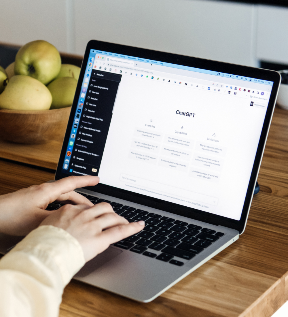 Person using laptop to view analytics dashboard