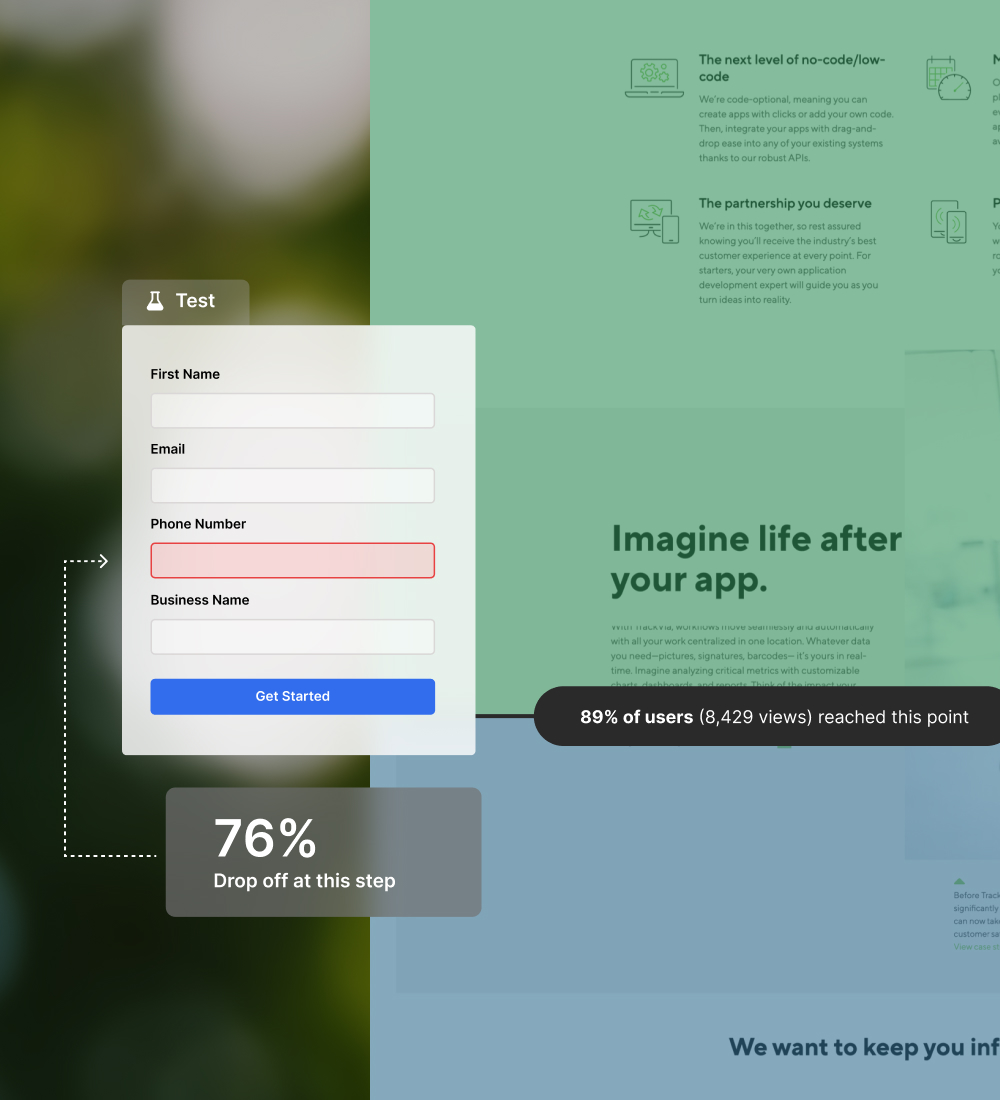 Website analytics dashboard with performance metrics