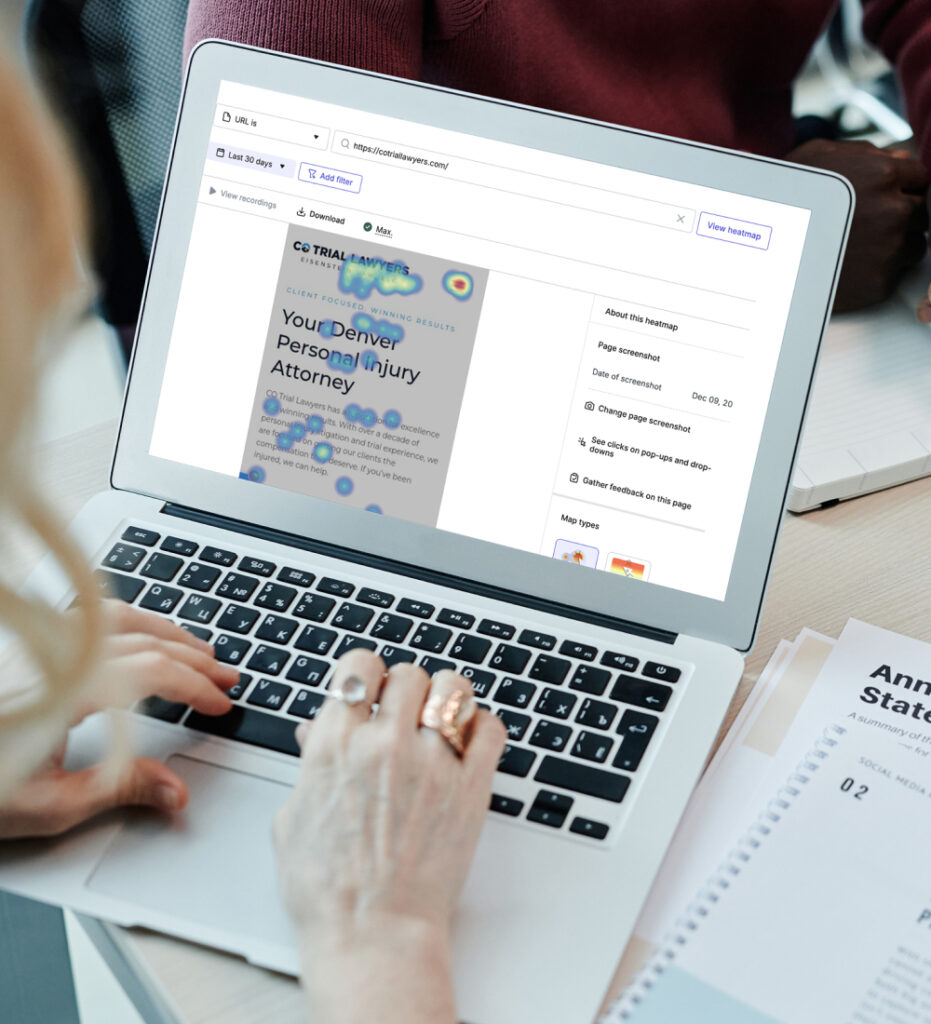 Person using laptop for data analysis