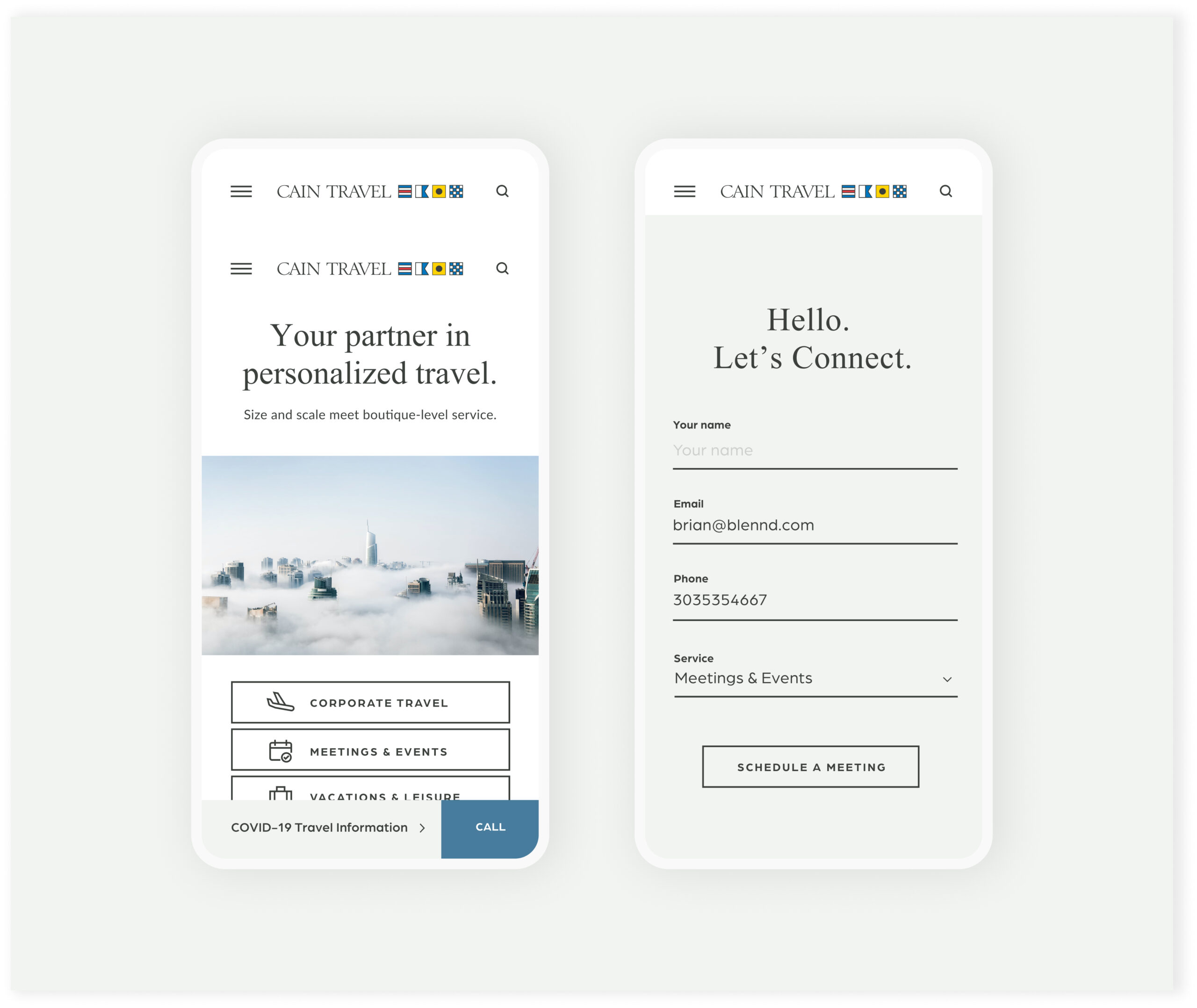 Mobile app login and signup interface screens