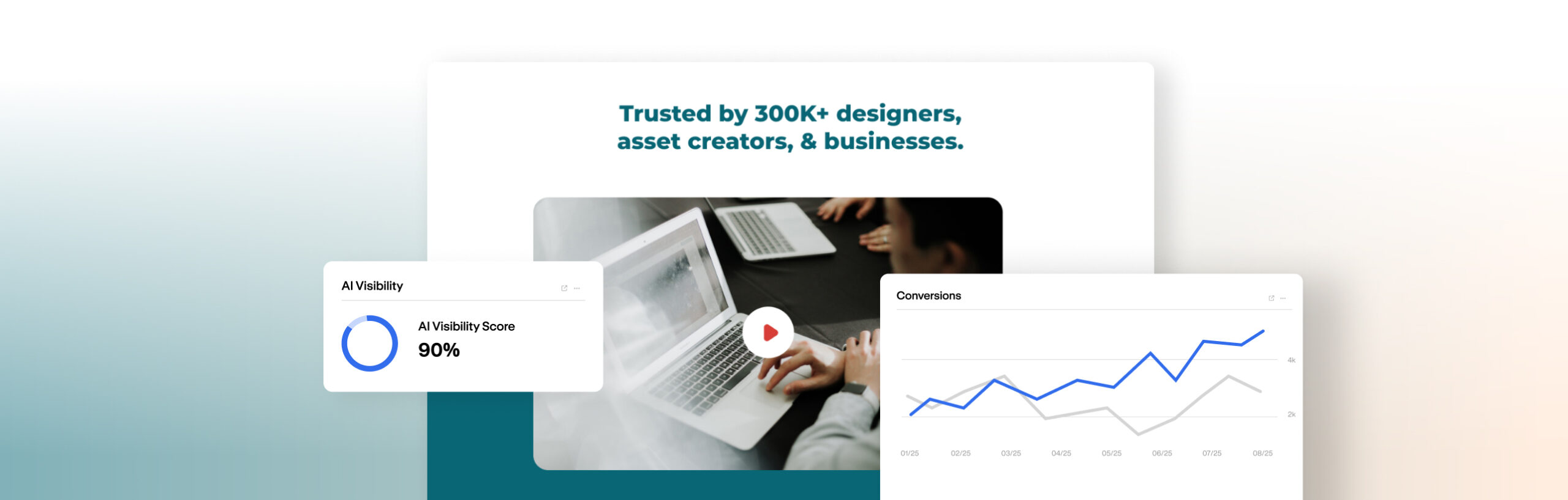 Website interface with performance data visualization