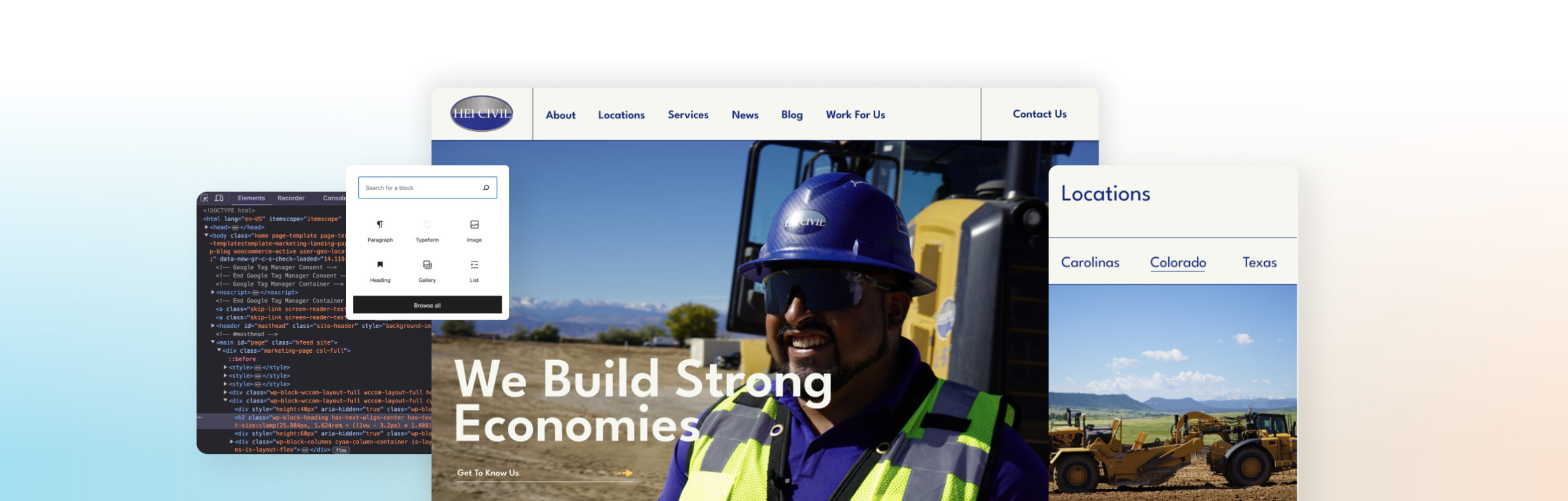 Website homepage with content sections and imagery