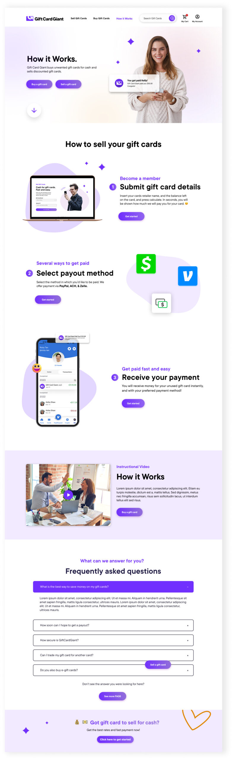 SaaS website interface with dashboard and analytics
