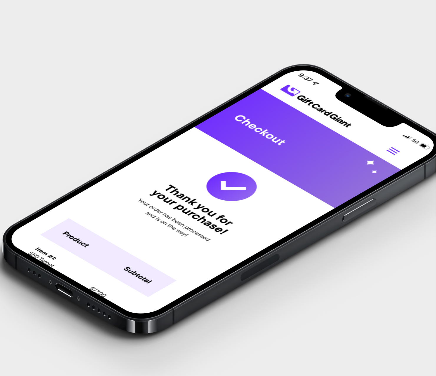 Mobile app interface displayed on smartphone