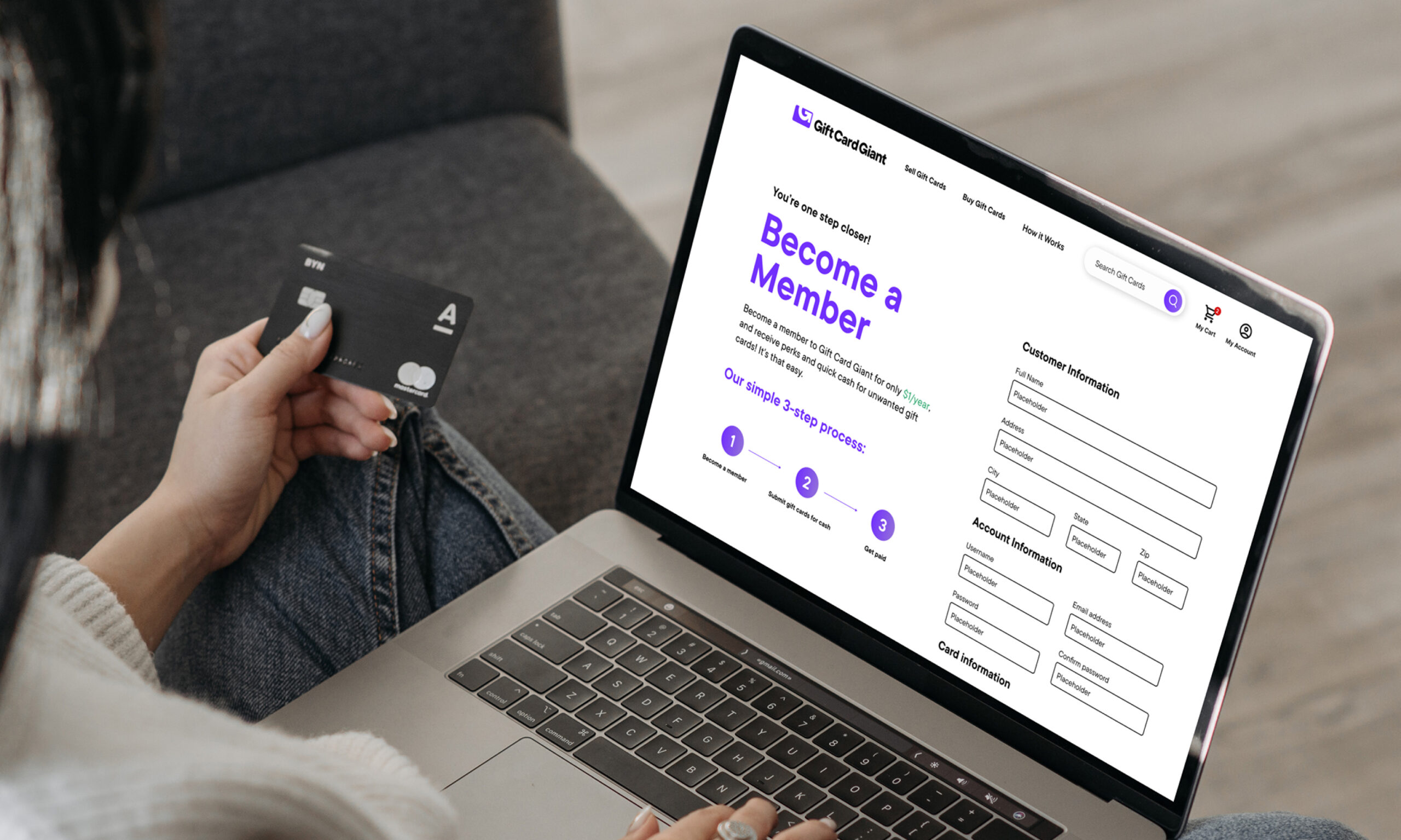 Person using laptop to interact with website dashboard