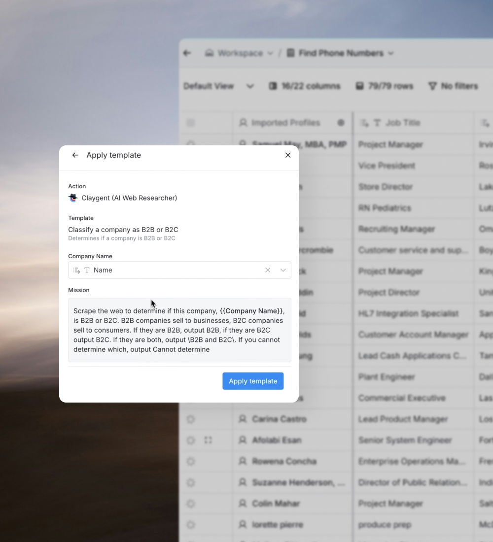 Form interface with input fields and data entry