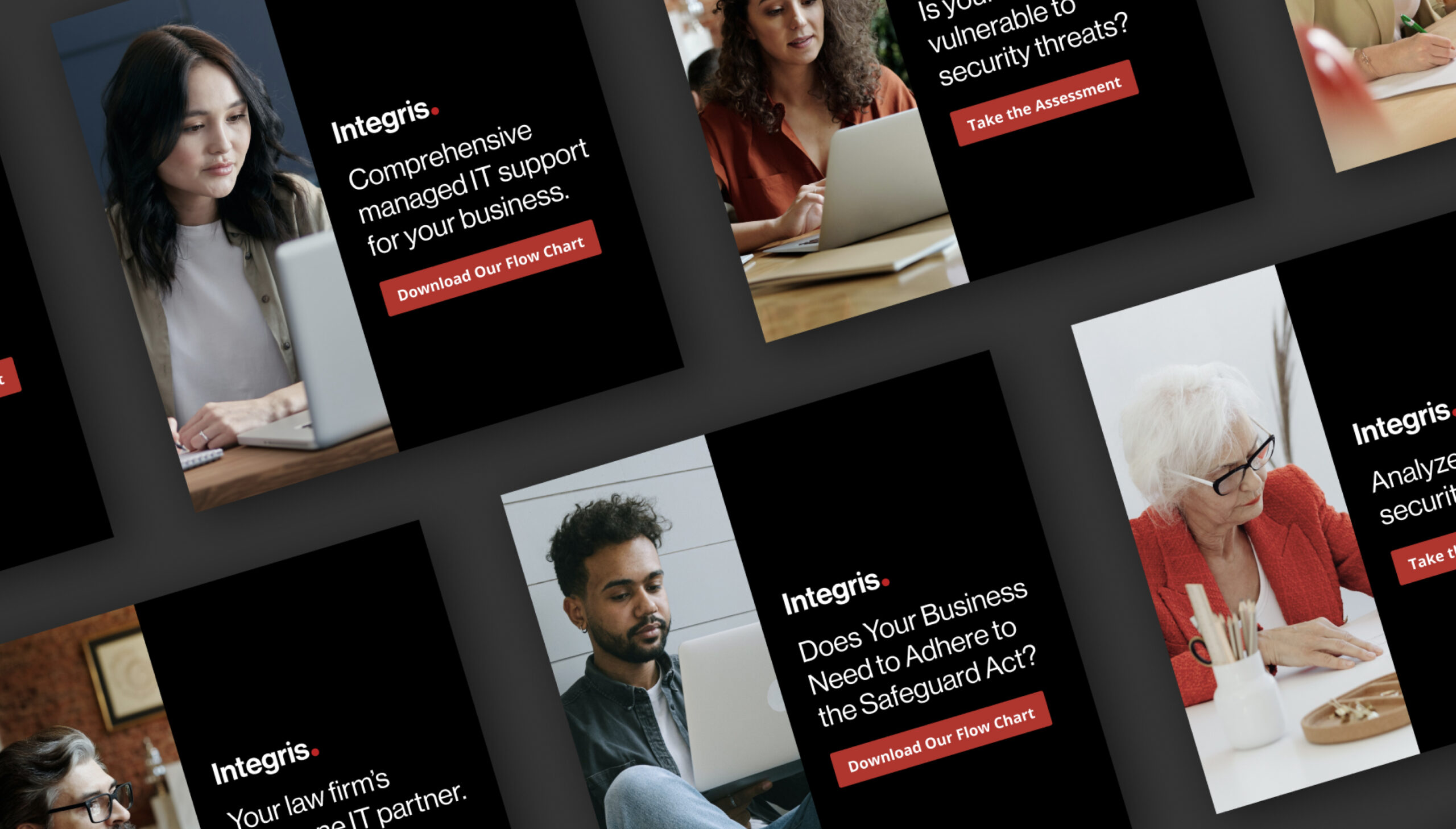 Website design with content cards and UI layout