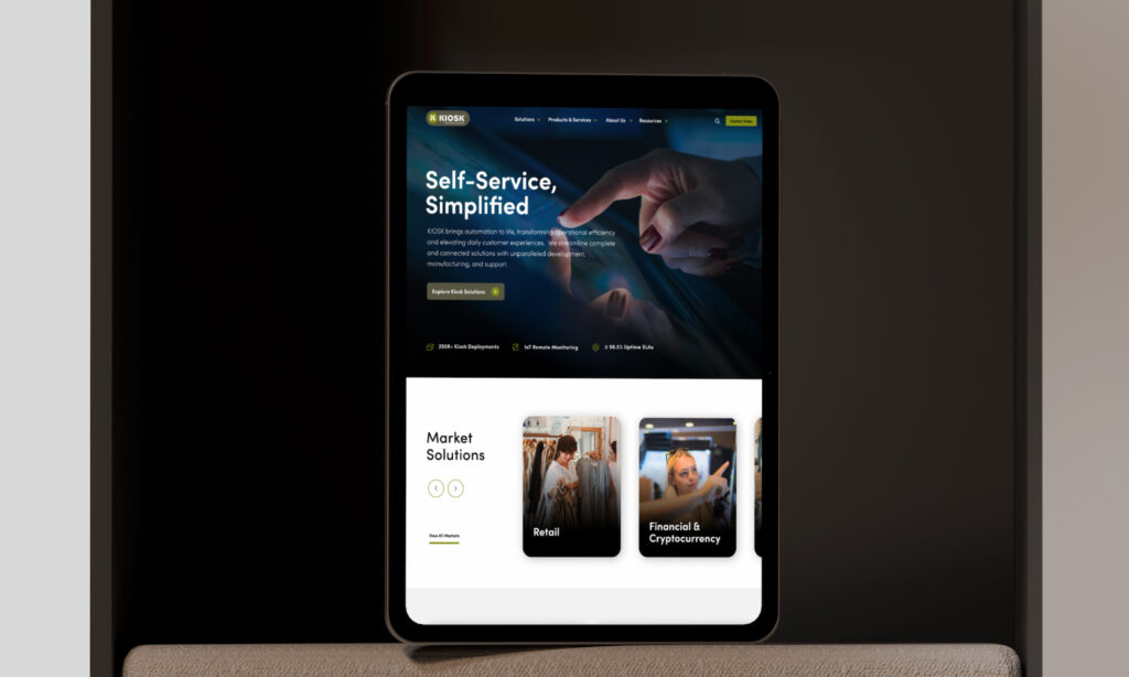 Tablet displaying app interface in low light setting