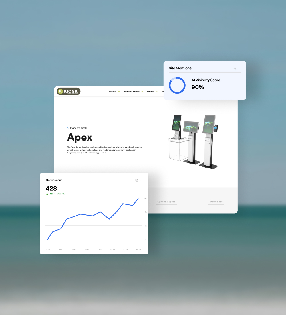 SaaS dashboard interface with analytics charts