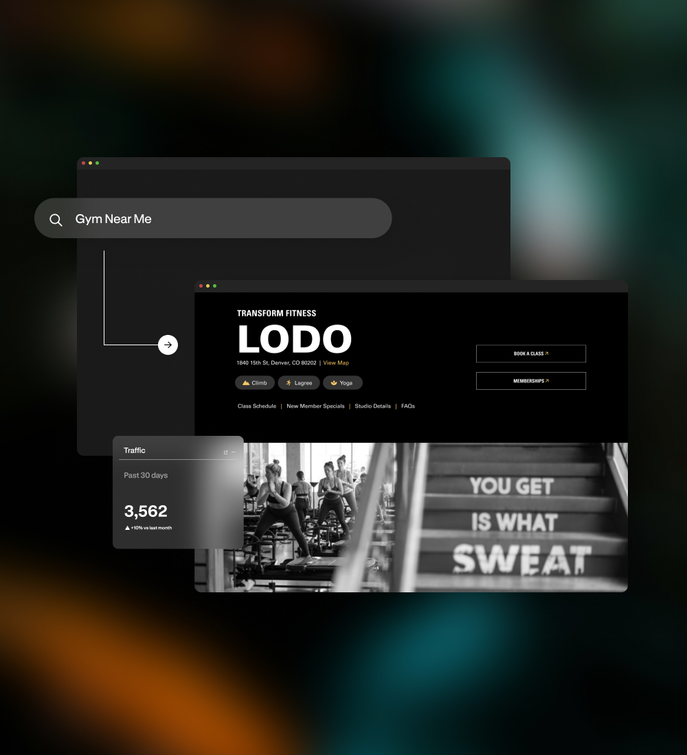 Dark UI dashboard interface with data visualization