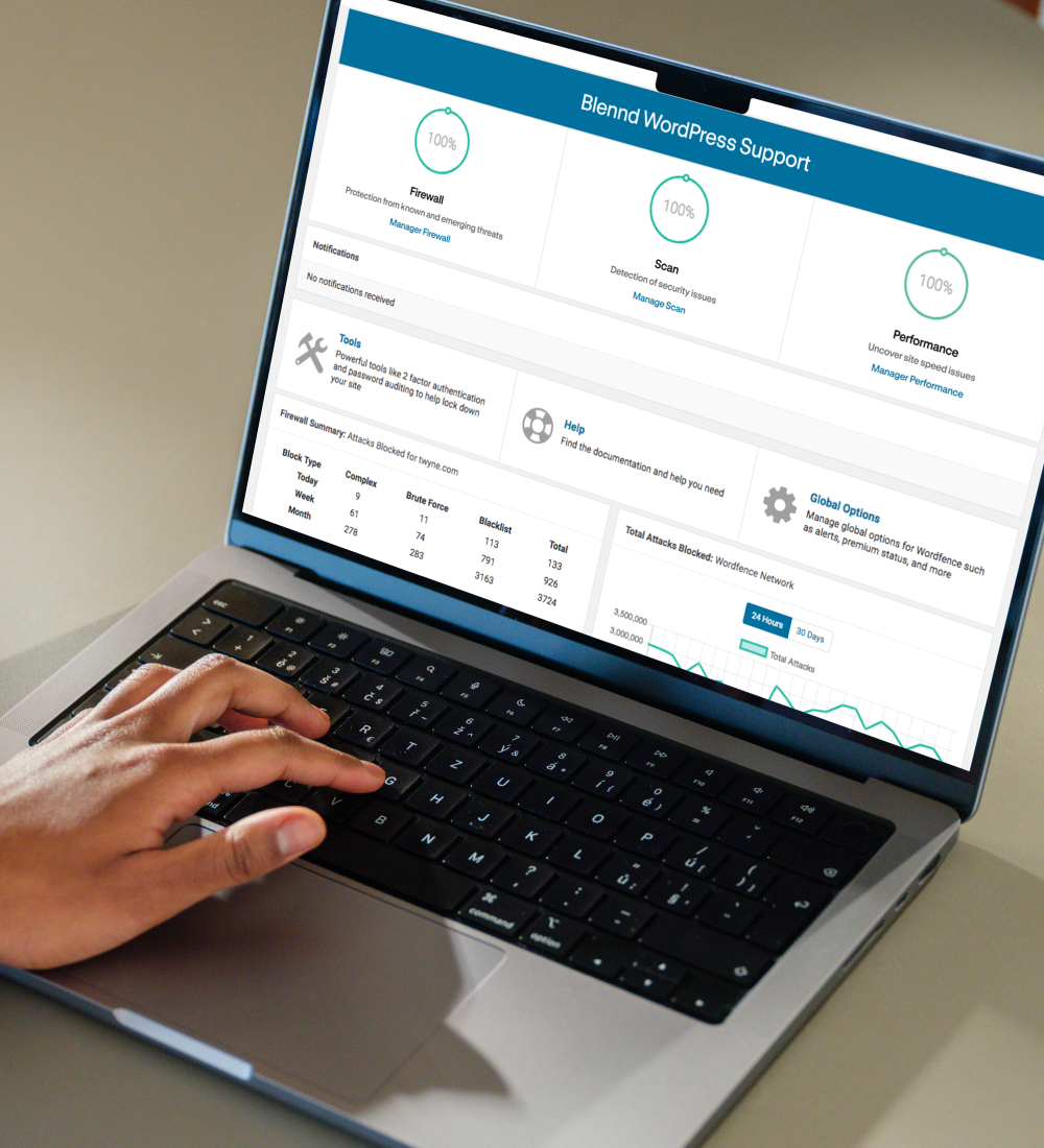 Person using laptop to view analytics dashboard