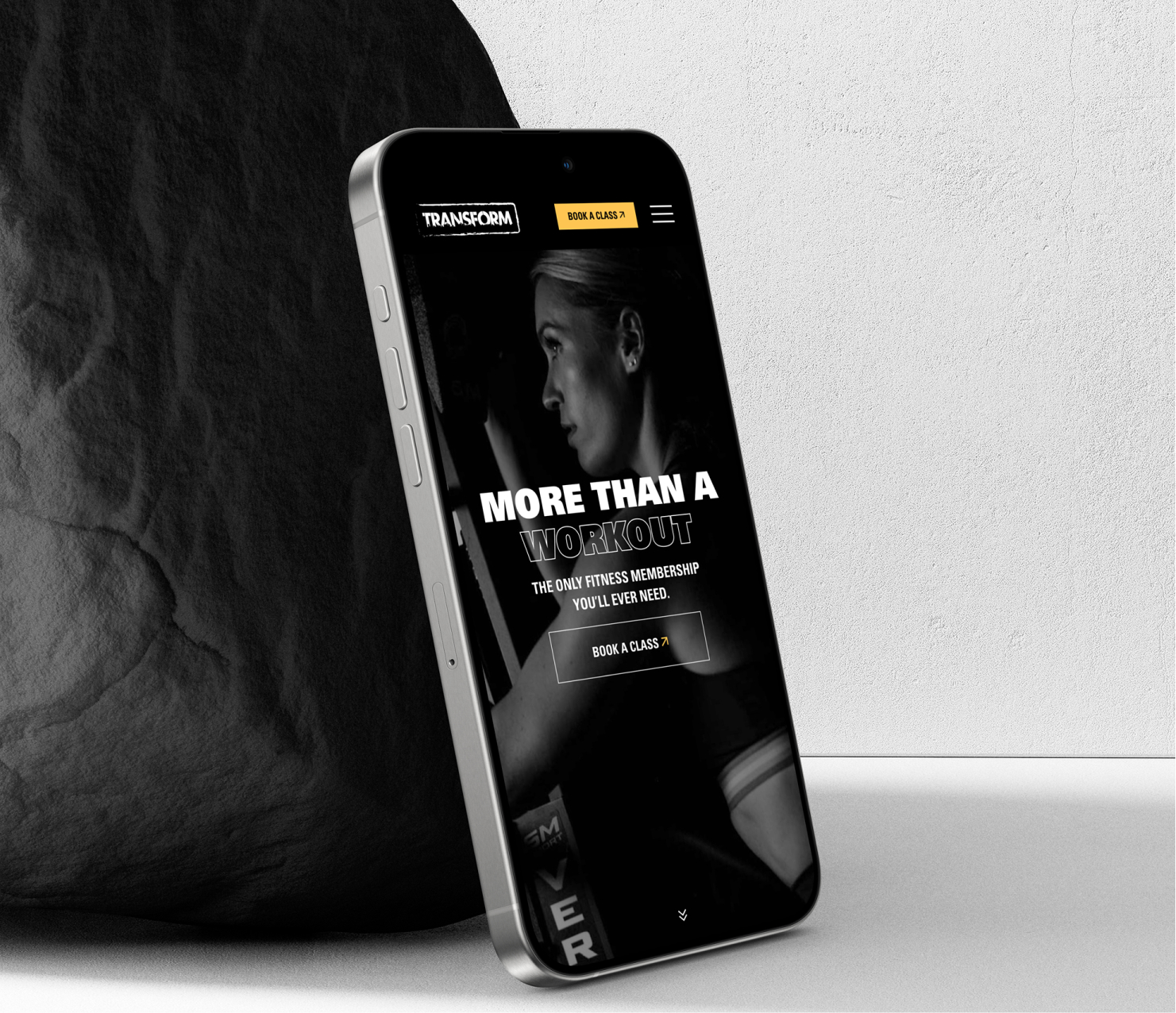 Smartphone displaying fitness app interface