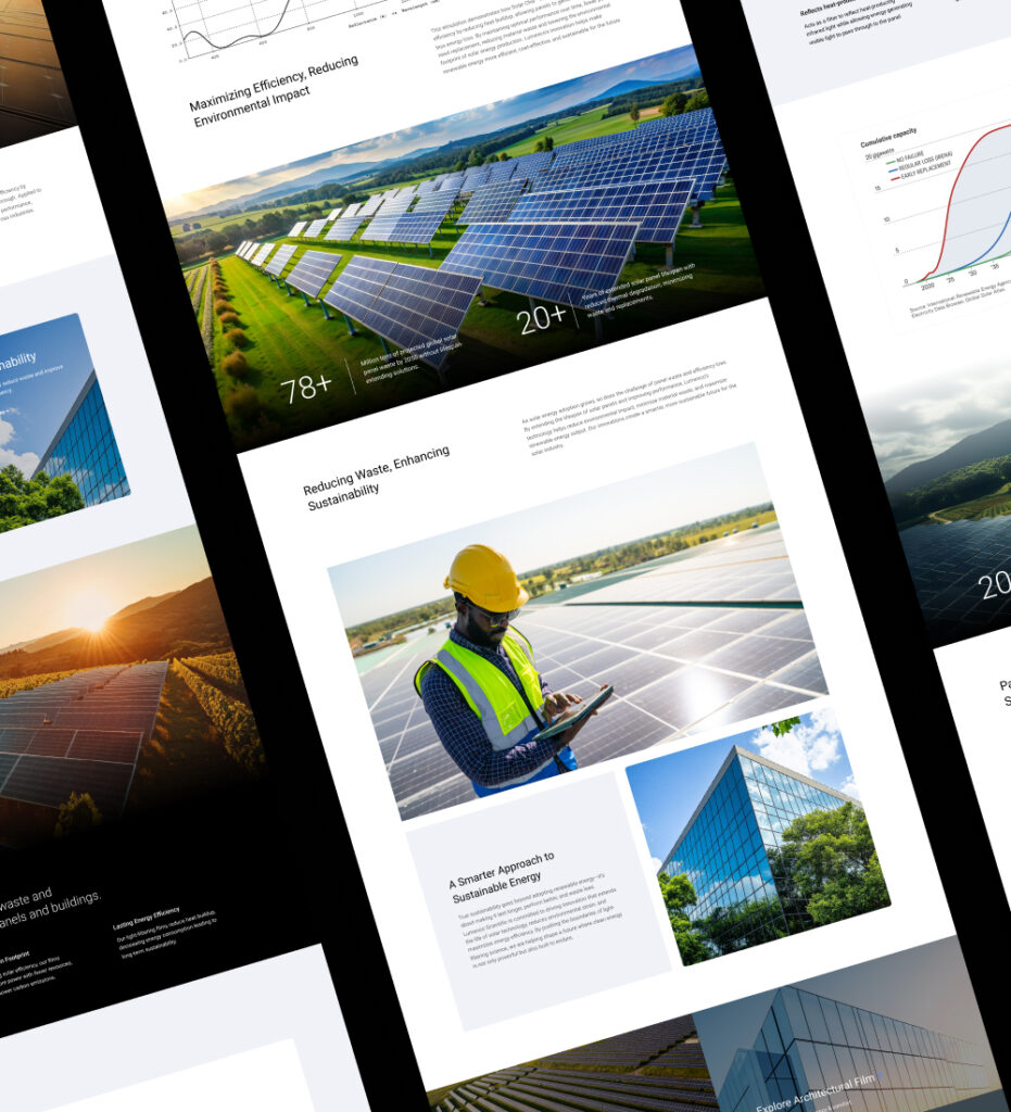 Tablet displaying website interface with solar imagery