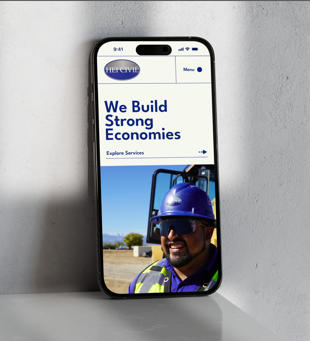 Smartphone displaying mobile website interface in hand