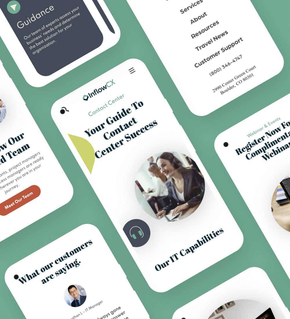 Mobile UI cards with profile and content layout