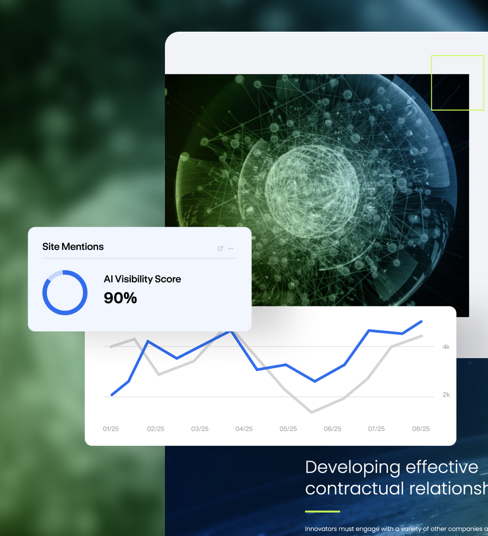 Website analytics dashboard with performance graph