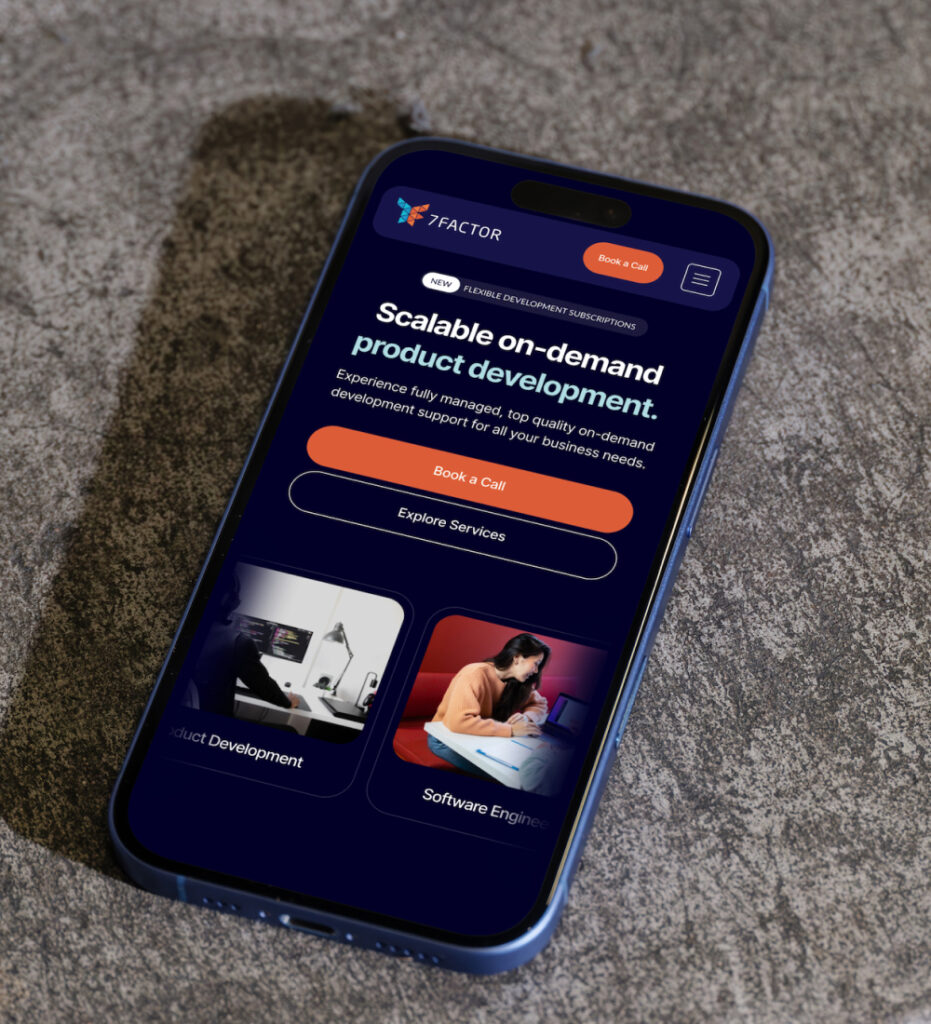 Smartphone displaying mobile app interface on stone surface
