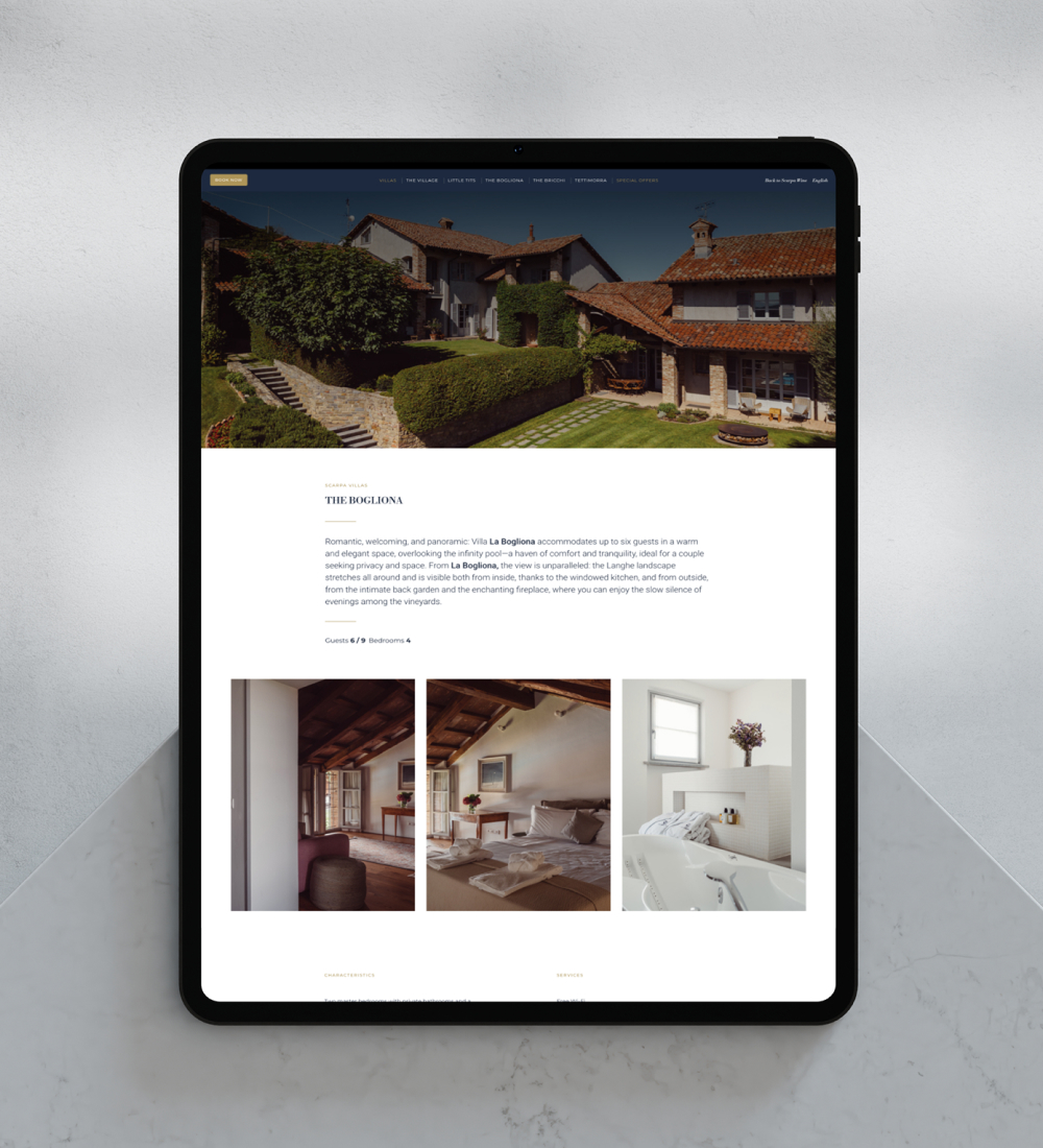 Tablet displaying real estate website homepage