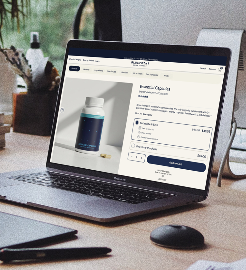 Desktop monitor displaying product management interface