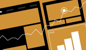 Data analytics interface with graph and chart elements
