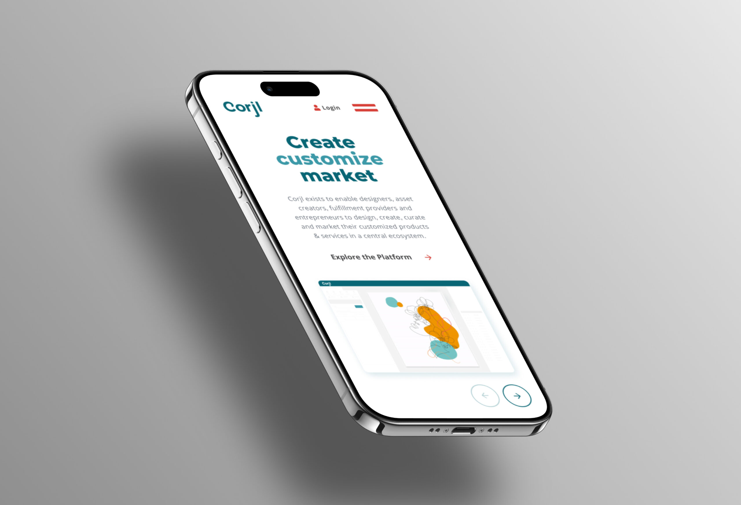 Smartphone displaying mobile app interface