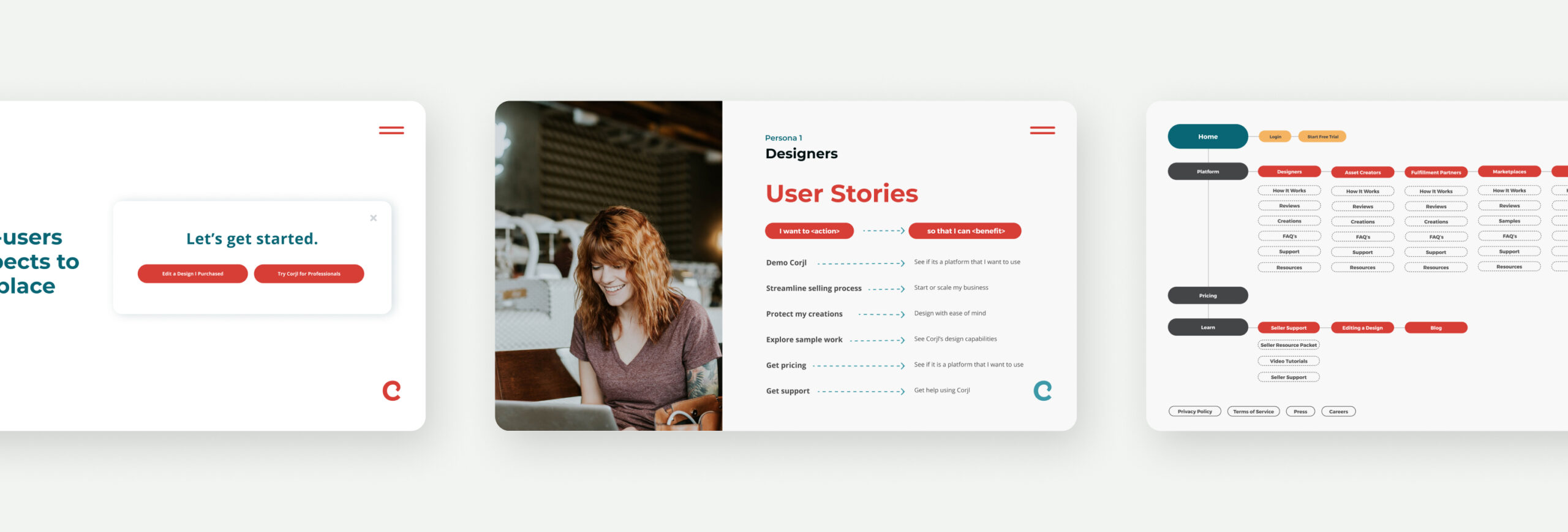 Minimal UI design with content modules and layout