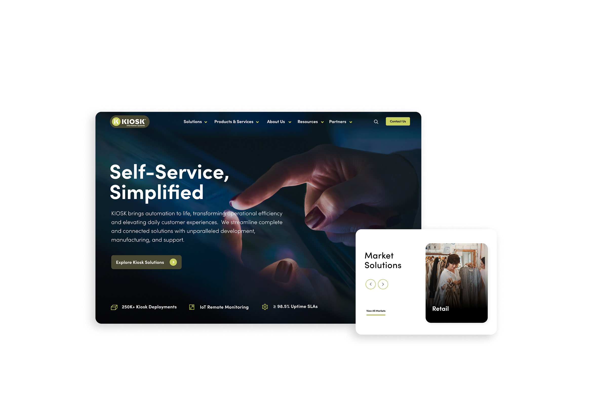 SaaS website design with product visualization